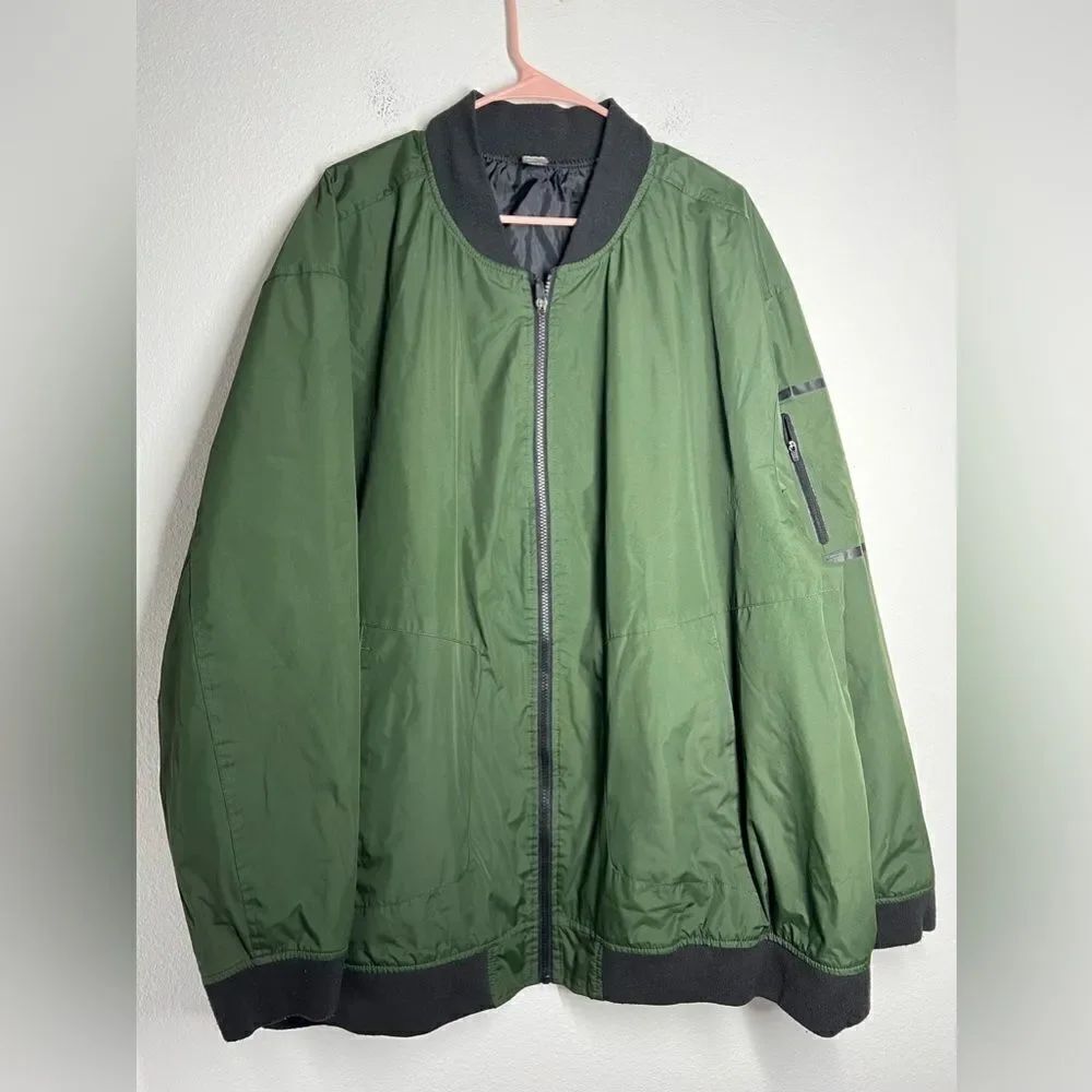 MSX Michael Strahan Mens Lightweight Jacket SIZE 3XL Green Black Full Zip Nylon